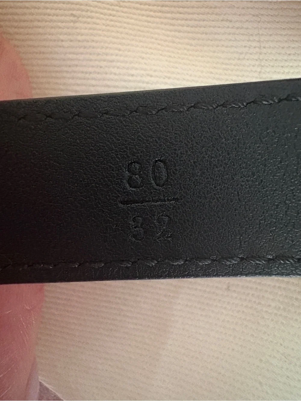 Fendi Black Leather Belt Strap with Size Stamping